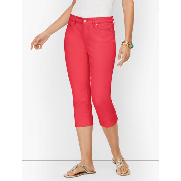 Talbots pedal pusher capri pants pink colored stretch sz 12 high rise casual - Picture 5 of 10